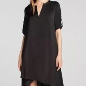 Bcbg black high low Eddie silk dress m